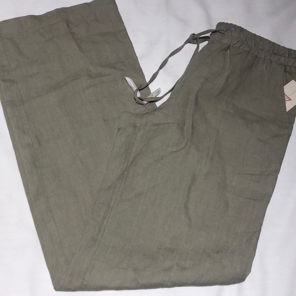 New Guess Marciano Trista Linen Wide Leg palazzo Pants Taupe S - Picture 4 of 8